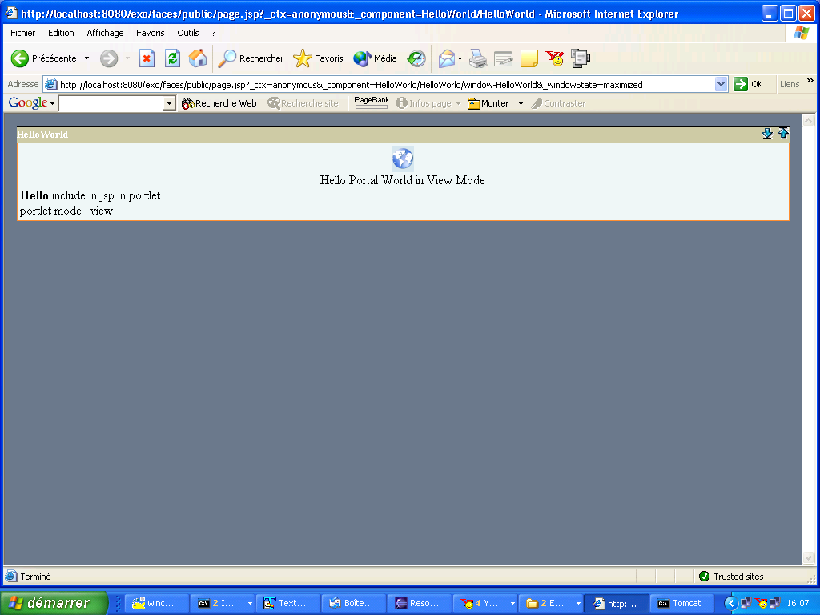 The Hello World portlet