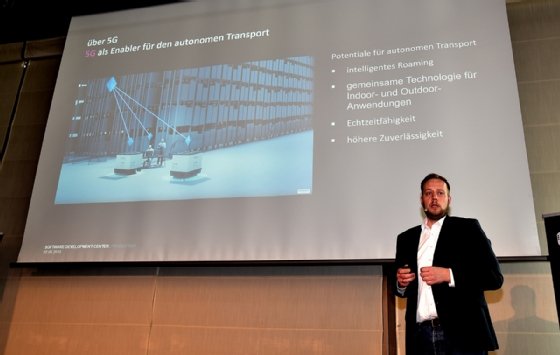 Abbildung 3: Autonome Transport-Systeme mit 5G-Steuerung versprechen eine höhere Echtzeitfähigkeit und Zuverlässigkeit als bisherige Funksysteme