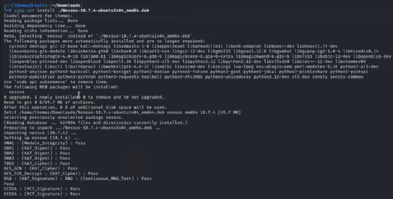 Nessus in Kali-Linux installieren.