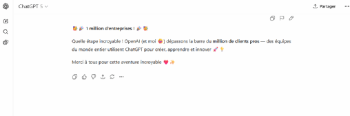 OpenAI dépasse la barre du million d’entreprises clientes